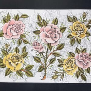 Blooms and Threads Print (A3)